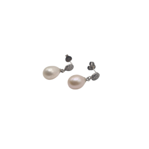 Pendientes plata perla Mónaco