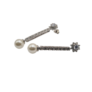 Pendientes plata perla Pekín