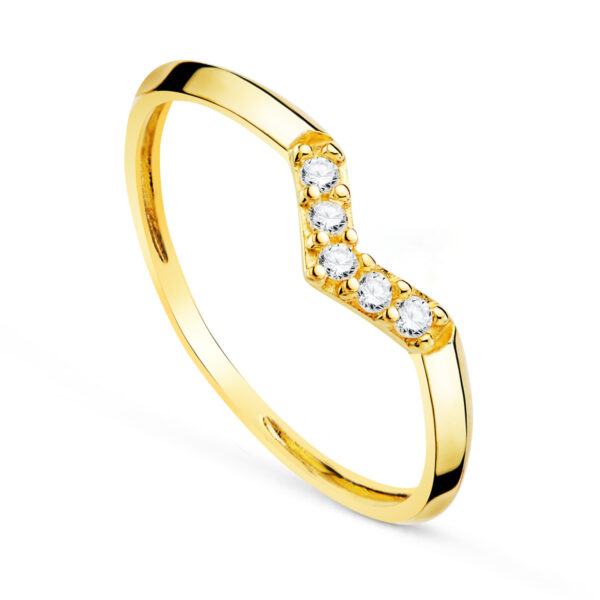 SORTIJA ORO AMARILLO PICO CON CIRCONITAS