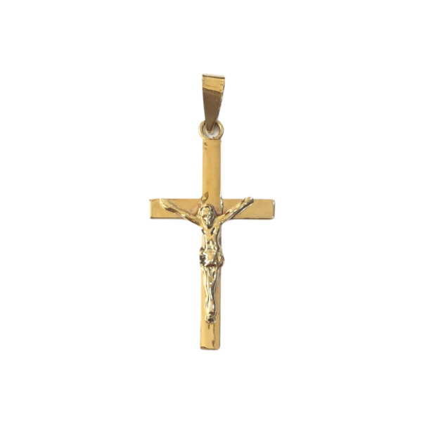 Cruz oro amarillo con cristo