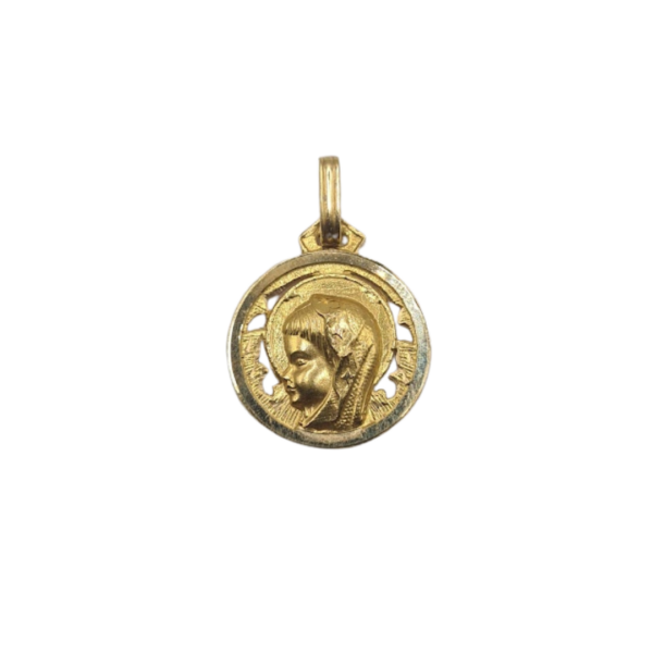 Medalla virgen niña oro amarillo