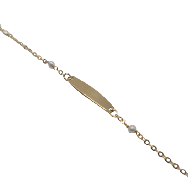 Esclava bebé oro amarillo 18 quilates Ancla perla