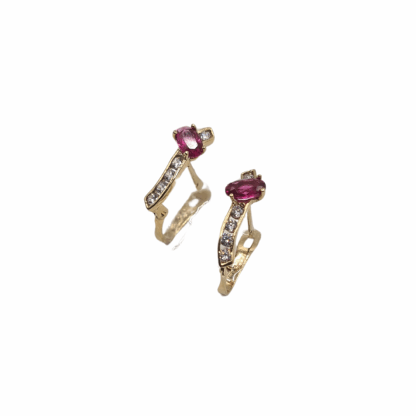 Pendientes oro 18 quilates Rubí
