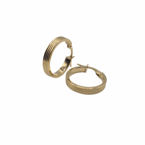 Pendientes oro amarillo 18 quilates aro Rayas