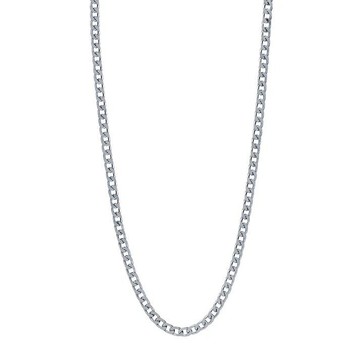 Cadena barbada plata 60cm