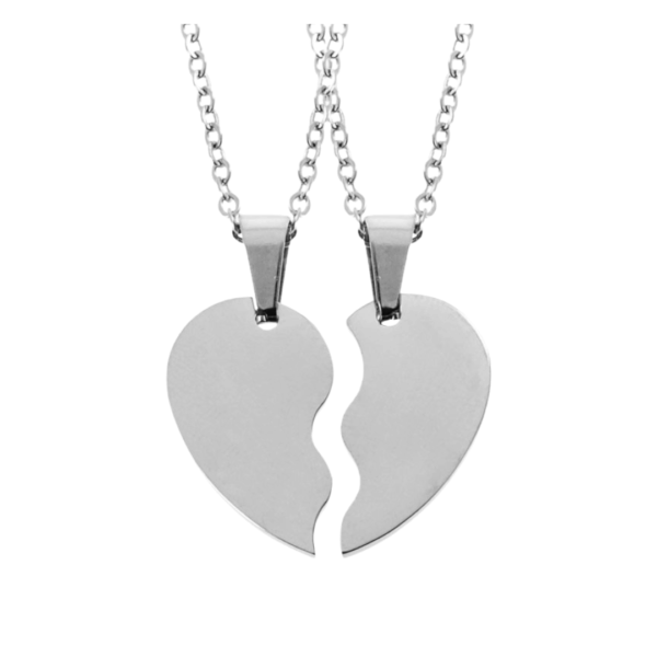 Colgante pareja corazón plata 2x1cm
