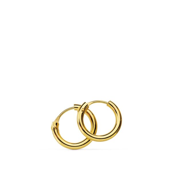 PENDIENTES AROS REDONDOS LISOS LIGEROS ORO AMARILLO 10X1.50 MM 18404