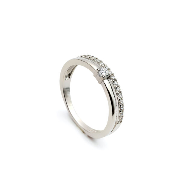 ANILLO FINO CON CIRCONITA DOBLE CON CIRCONITA CENTRAL