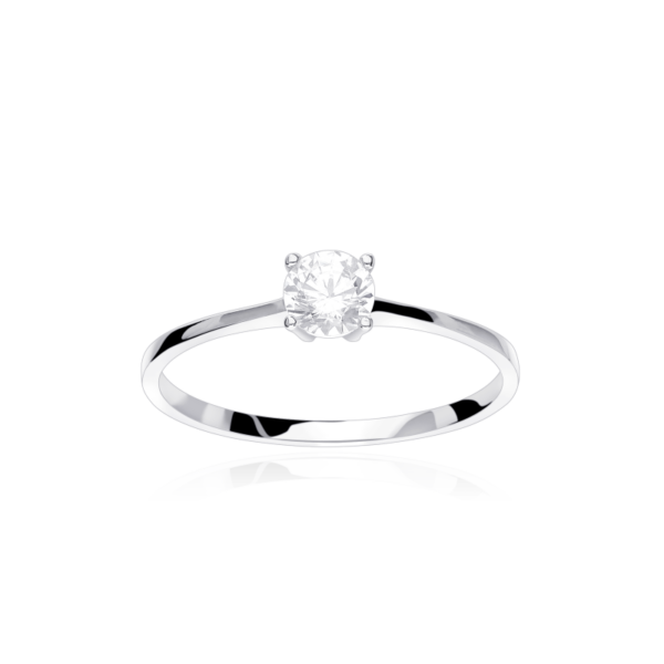 Anillo solitario plata