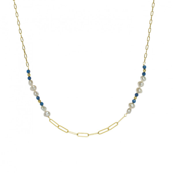 COLLARES CON PIEDRAS DE PLATA CON PERLAS DE AGUA DULCE Y LAPISLAZULI