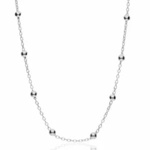 Cadena bola tramo plata 45cm