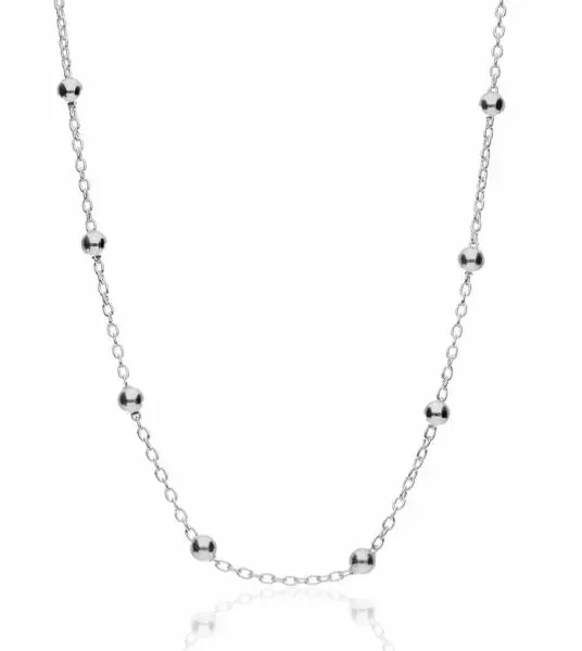 Cadena bola tramo plata 45cm