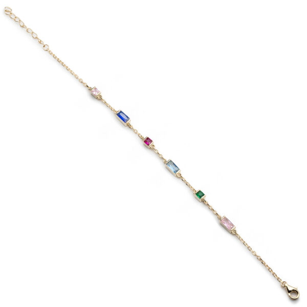 PULSERA CON GEMAS MULTICOLOR DE DIVERSAS FORMAS