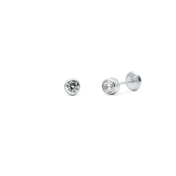 Pendientes chatón plata