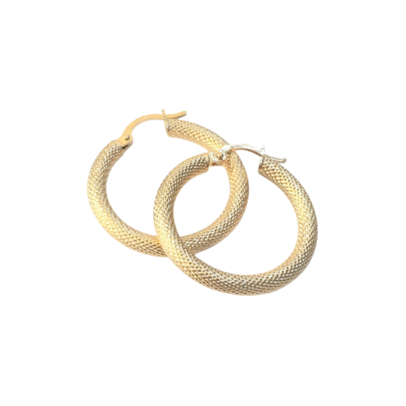 Pendientes oro amarillo aros piel de serpiente