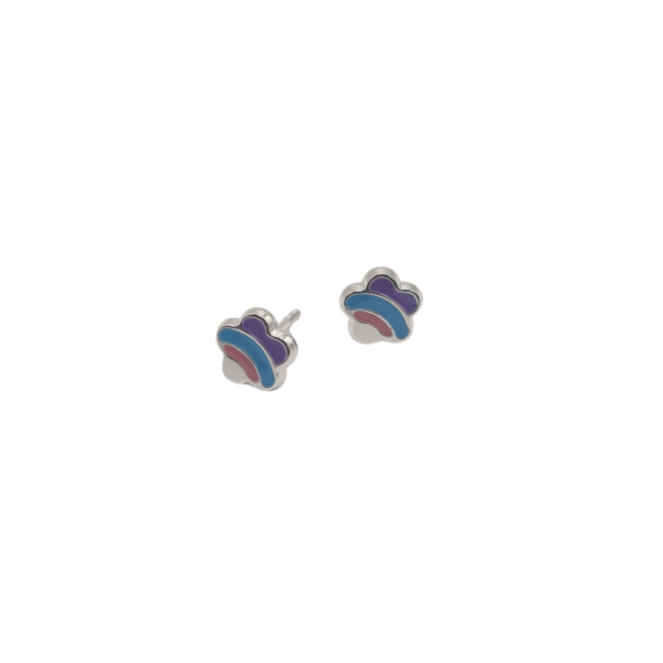 Pendientes plata Flor Arcoiris