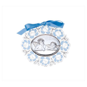 Medallón bebé ángel de la guarda azul