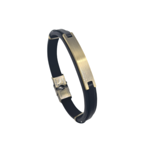 Pulsera Lublin cuero doble negro 21cm