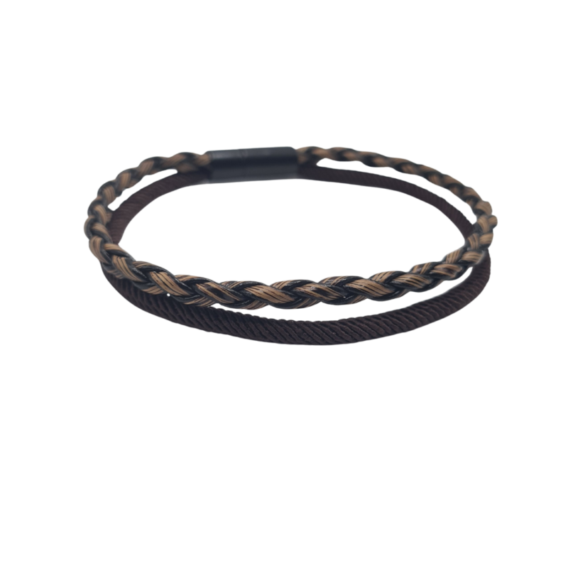 Pulsera Poznan trenzada marrón-negro