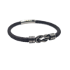 Pulsera Wroclaw cuero negro vikingos 23cm
