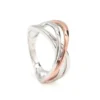 ANILLOS BICOLOR DISEÑO DE CARRILES CRUZADOS