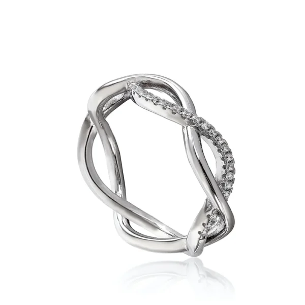 ANILLOS CIRCONITAS CON DOBLE CARRIL ENTRELAZADO