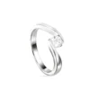 ANILLOS DE COMPROMISO DE PLATA DISEÑO IRREGULAR CON CUARZO ADAMANTINO