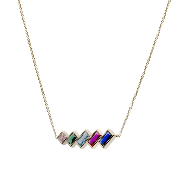 COLLAR CON GEMAS MULTICOLOR DE DIFERENTES TAMAÑOS