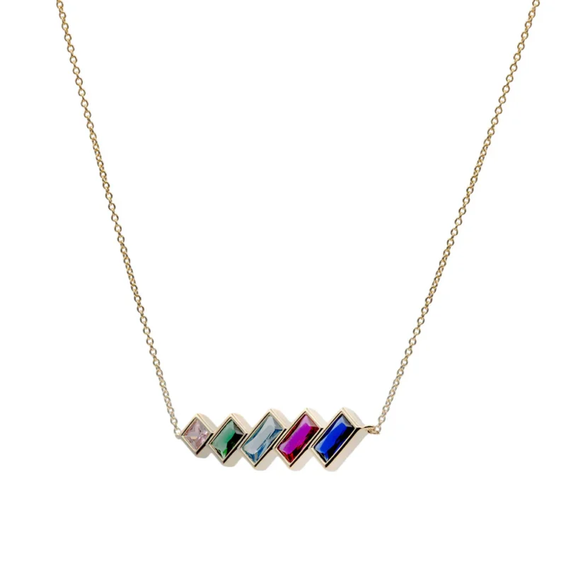 COLLAR CON GEMAS MULTICOLOR DE DIFERENTES TAMAÑOS