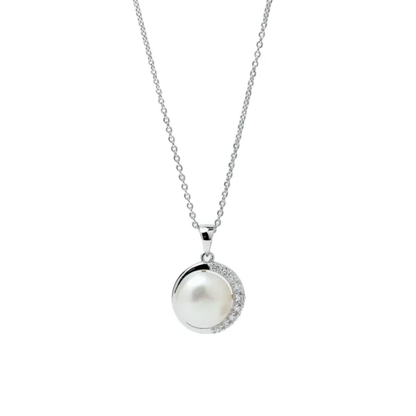 COLLAR DE PERLA CON ENVOLTURA DE CIRCONITA