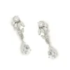 PENDIENTES DE NOVIA PEQUEÑOS DISEÑO FLORAL CON CIRCONITAS