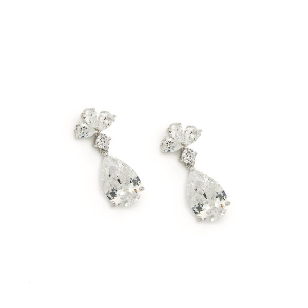 PENDIENTES DE NOVIA PEQUEÑOS DISEÑO LÁGRIMA Y CIRCONITA