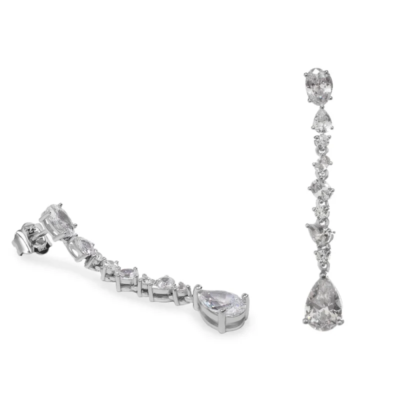 PENDIENTES LARGOS CON CIRCONITAS ACABADAS EN LÁGRIMA