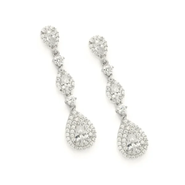 PENDIENTES LARGOS NOVIA DE PLATA EN DIFERENTES TALLAS CON CIRCONITAS