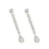PENDIENTES LARGOS NOVIA DE PLATA ESTILO LINEAL CON CIRCONITAS