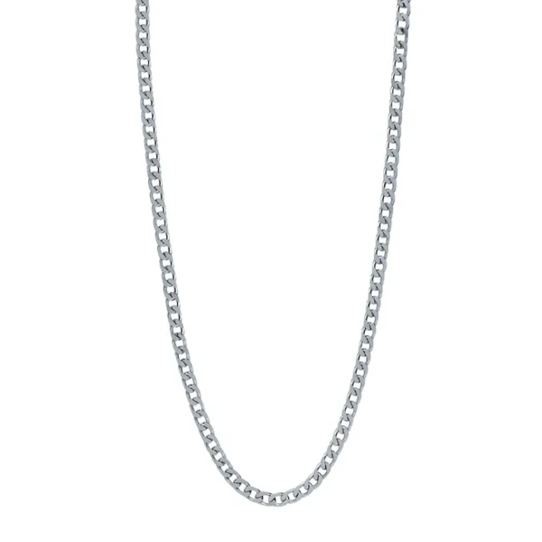Cadena barbada plata 60cm