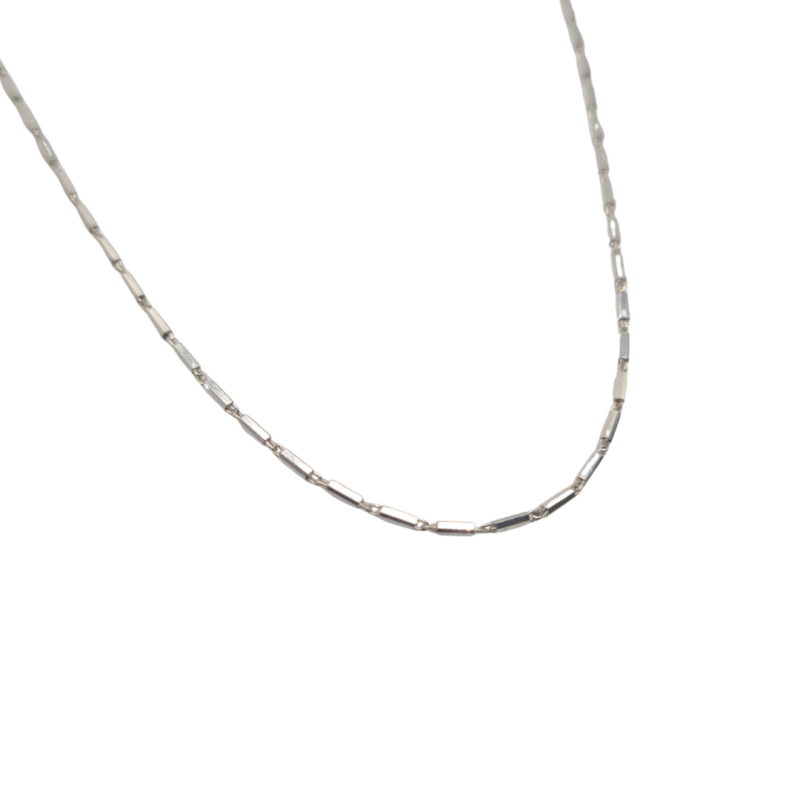 Cadena bloque plata 45cm