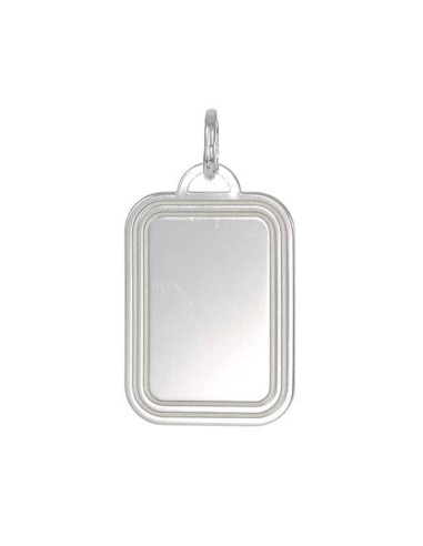 Colgante doble marco plata 20x15mm