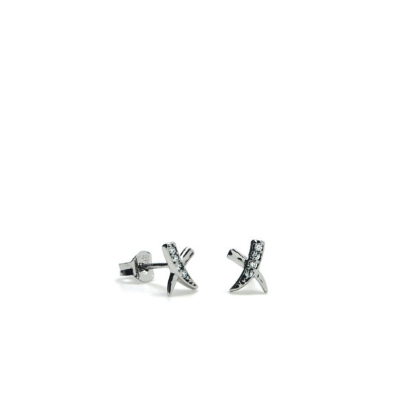 PENDIENTES BRILLANTES PEQUEÑOS DISEÑO CRUZADO CON CIRCONITAS 11664-A