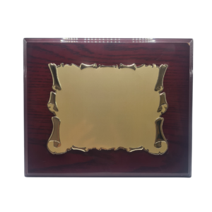 Placa clásica con soporte de madera 23x19cm placa 16x12cm