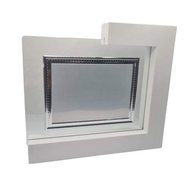 Placa de cristal con soporte de madera blanco placa 16x12cm 12036-E.0