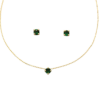 Conjunto gargantilla y pendientes oro amarillo Esmeralda