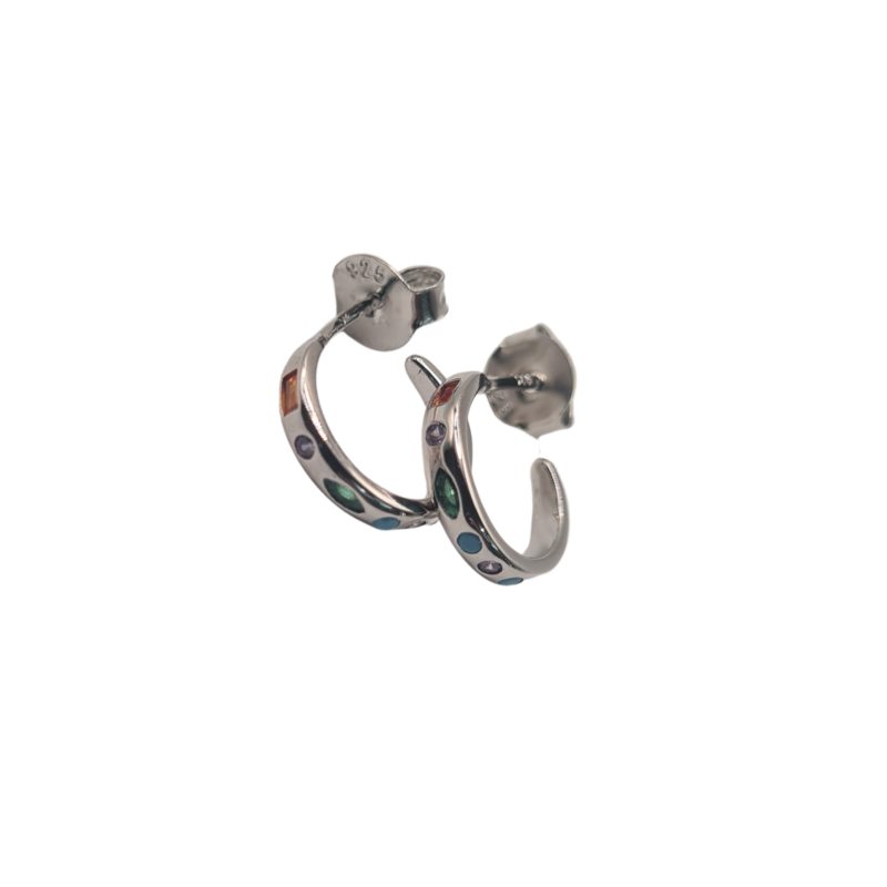 Pendientes aro colores plata Usmas
