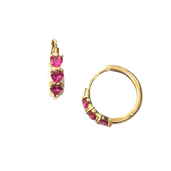 Pendientes aro oro amarillo Rubí