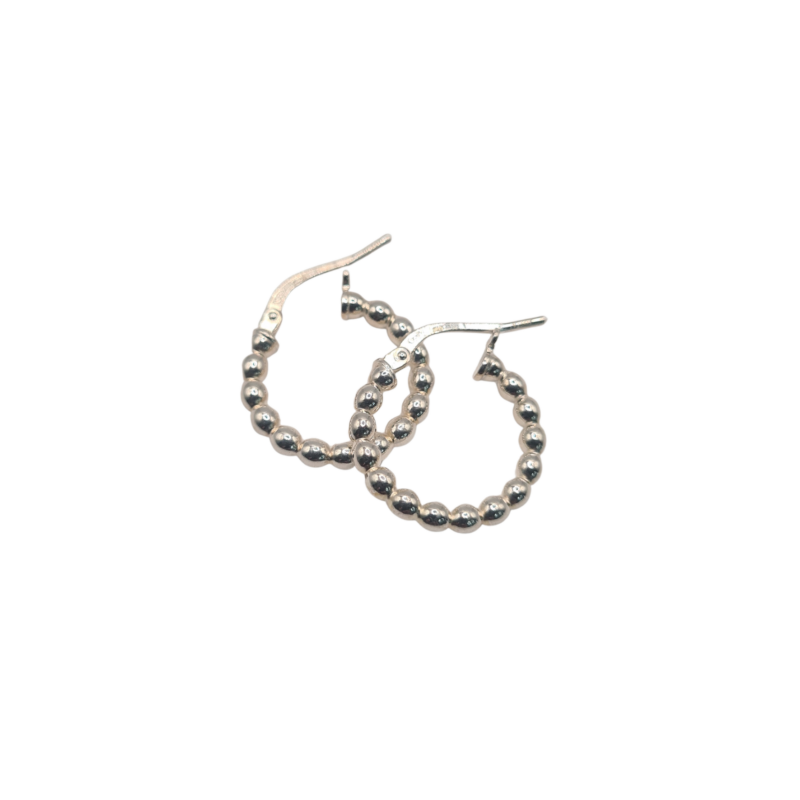 Pendientes aros bolas plata
