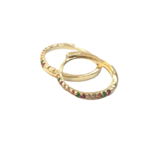 Pendientes oro amarillo circonitas colores Arcoiris