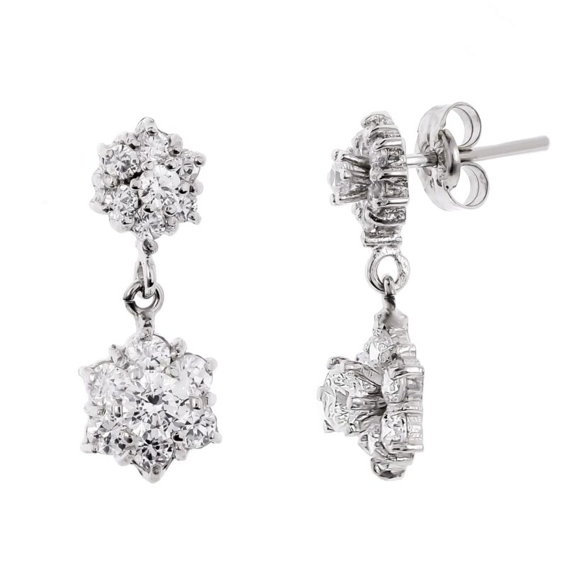 Pendientes de oro blanco cuajos