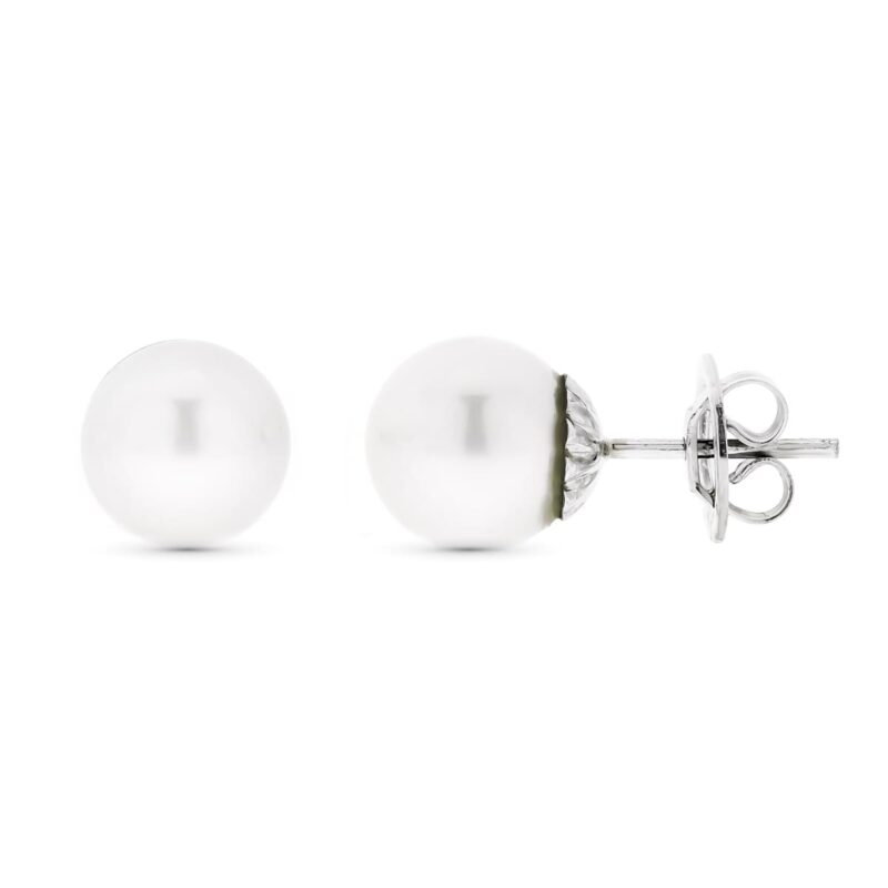 Pendientes de oro blanco y perla australiana