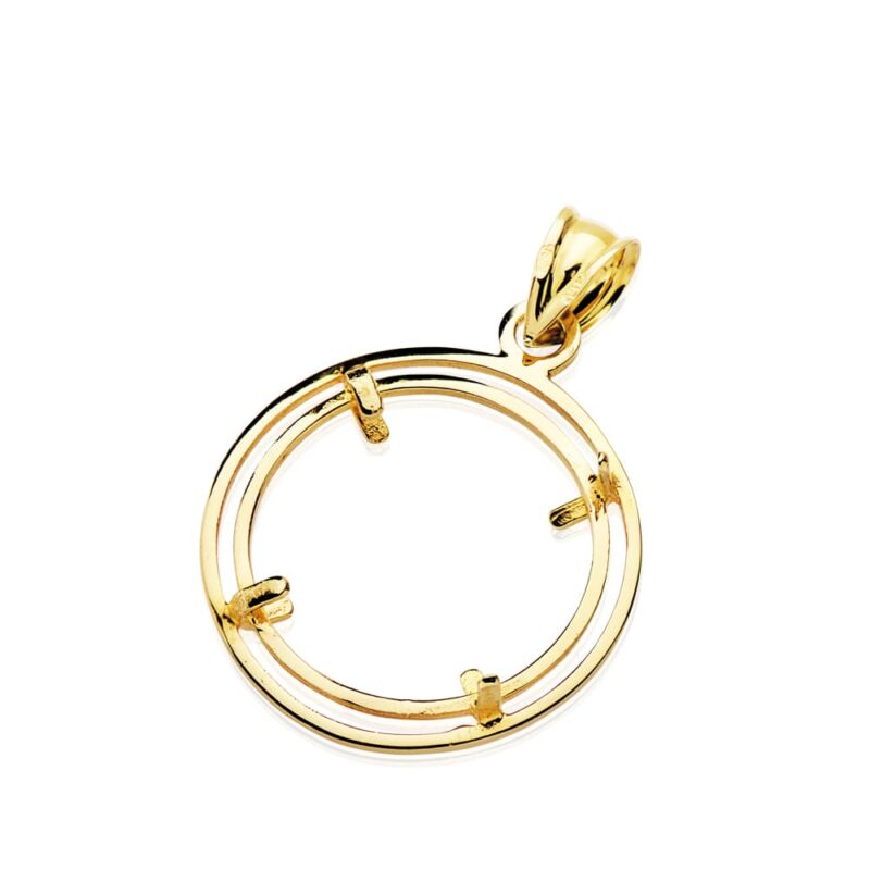 Cerco de oro amarillo para moneda