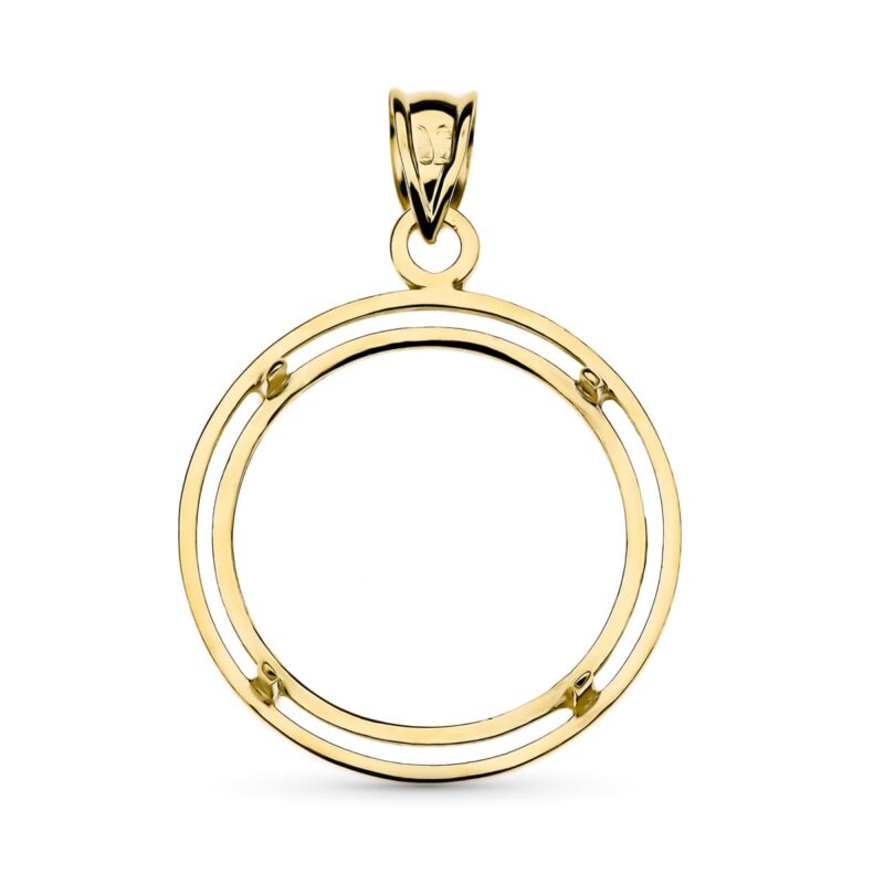 Cerco de oro amarillo para moneda